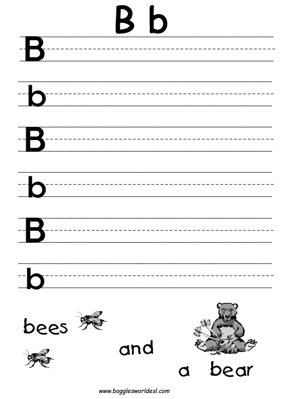 Printing Letter B Worksheets Free Printable Letter B Writing