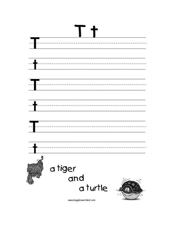 Letter T Alphabet Worksheets