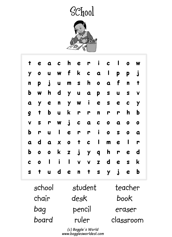 ESL Wordsearches