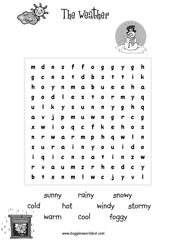 Worksheets Young worksheet  Weather The for ESL weather grade 2 Learners