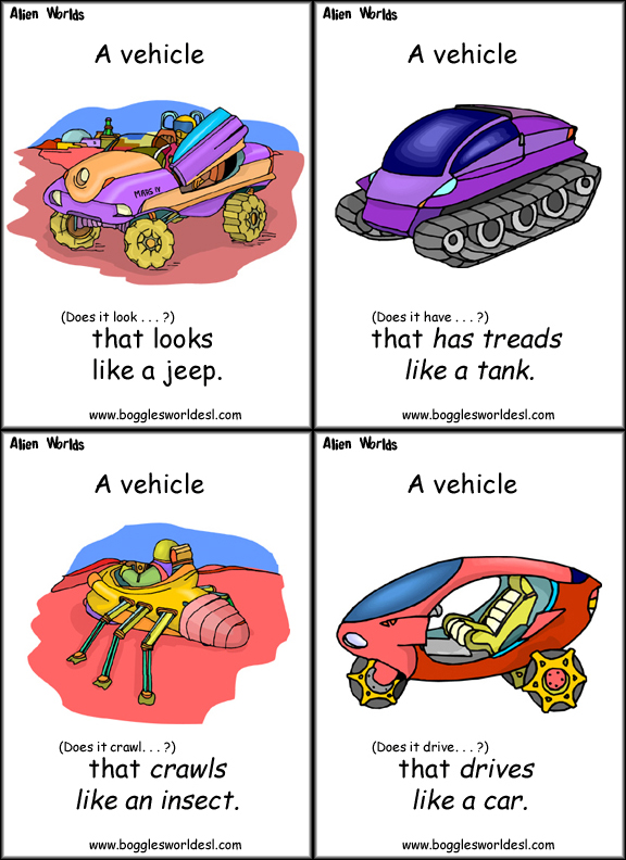 Simile Cards: Vehicles