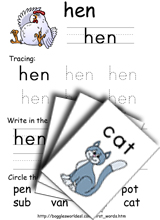 Hen ing CVC worksheets Sample cvc Cat  and Words Resources: