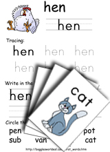 and cvc pictures Sample free CVC  worksheets with Hen Words Resources: Cat