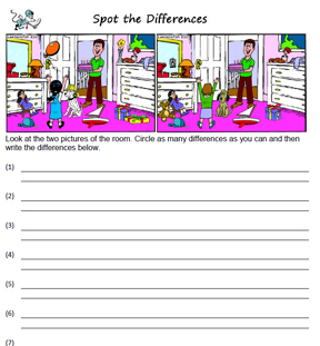 Spot the Differences Worksheet.