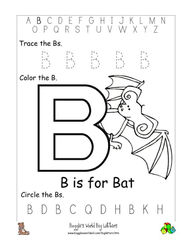 Download Letter B Alphabet Worksheets