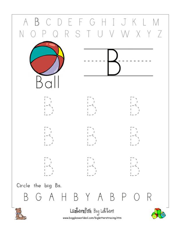 letter b alphabet worksheets