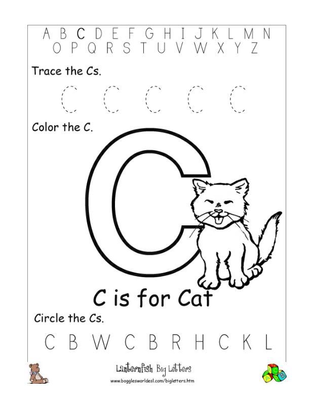 Letter C Alphabet Worksheets