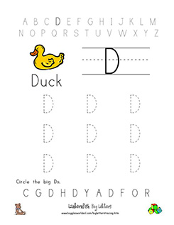Letter D Alphabet Worksheets