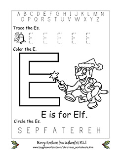 Letter E Alphabet Worksheets