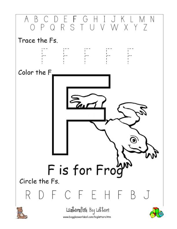 Letter F Alphabet Worksheets