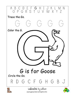 letter g alphabet worksheets