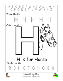 letter h alphabet worksheets