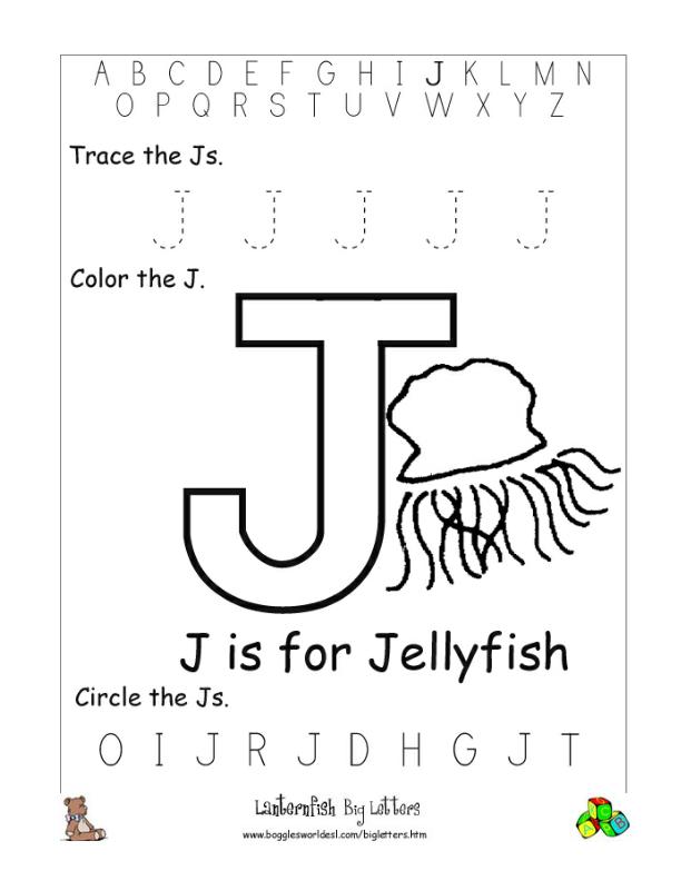 Letter J Alphabet Worksheets