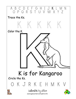 letter k alphabet worksheets