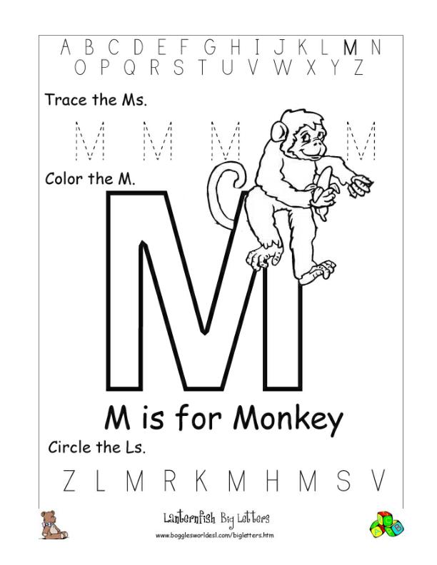 letter m alphabet worksheets