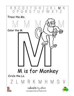 letter m alphabet worksheets
