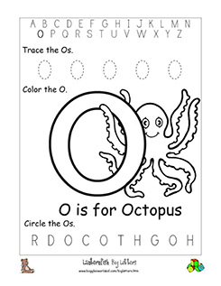 letter o alphabet worksheets