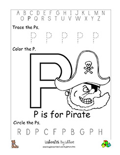 Big P Coloring Worksheet