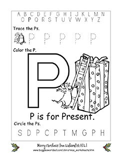 Big P Christmas Coloring Worksheet