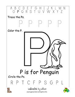 letter p alphabet worksheets
