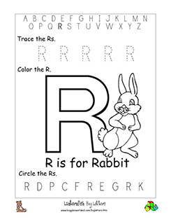 Letter R Alphabet Worksheets