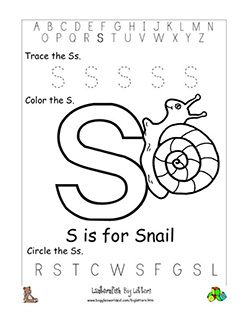 Letter S Worksheets