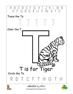 letter t alphabet worksheets