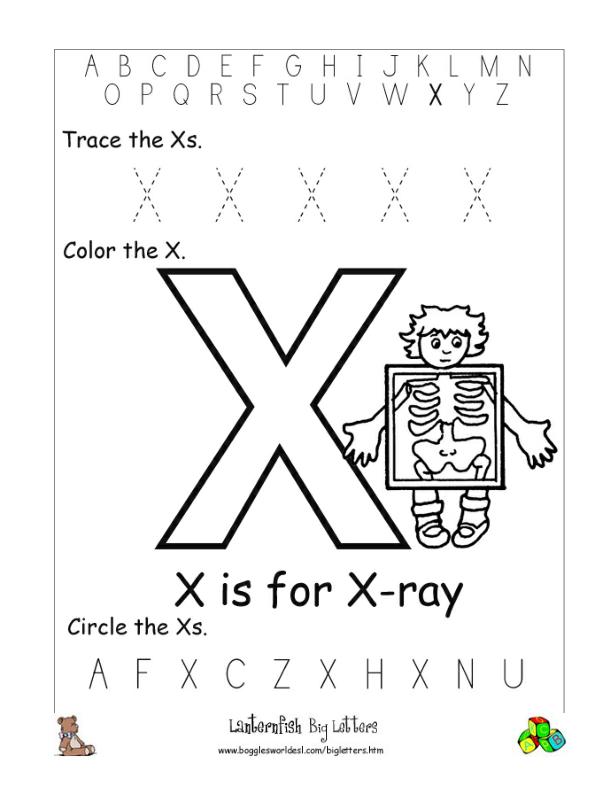 letter x alphabet worksheets