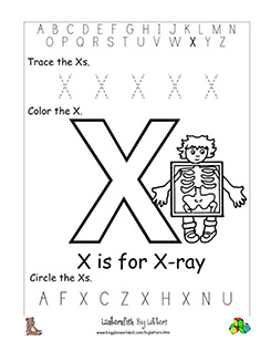 letter x alphabet worksheets