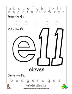 Little E Coloring Worksheet
