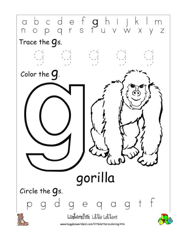 Letter G Alphabet Worksheets