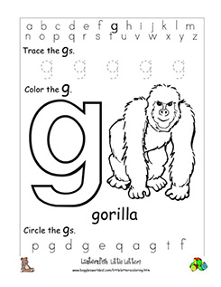 Little G Coloring Worksheet