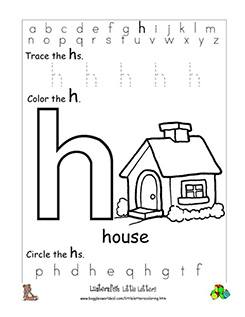Little H Coloring Worksheet