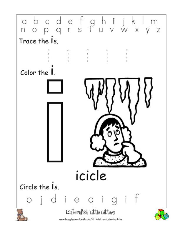 letter i alphabet worksheets