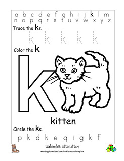 Little K Coloring Worksheet
