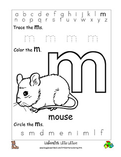 Little M Coloring Worksheet