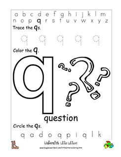 letter q alphabet worksheets