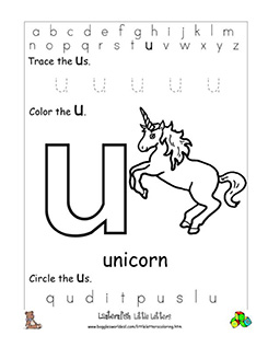 Little U Coloring Worksheet