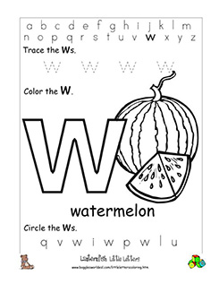 Little W Coloring Worksheet