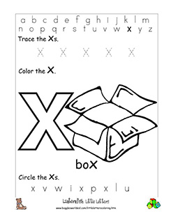 letter x alphabet worksheets