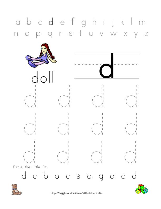 Capital Letter D Tracing Worksheets