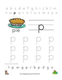 Little P Tracing Worksheet