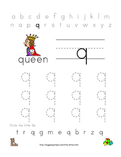 letter q alphabet worksheets