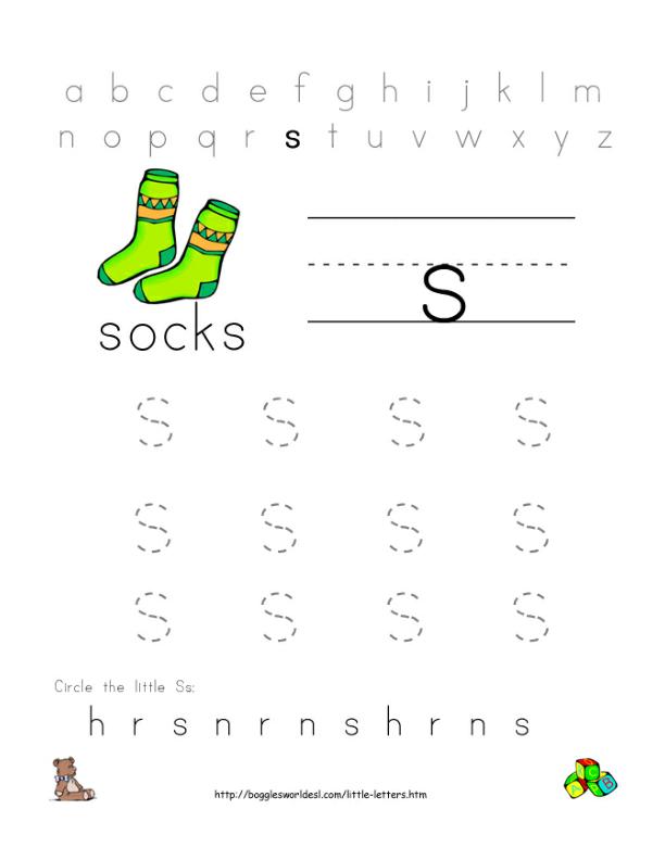 Letter S Alphabet Worksheets