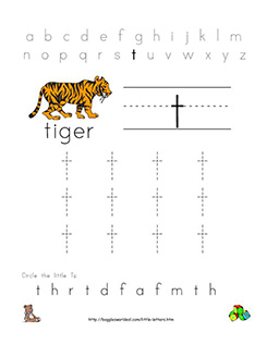 Little T Tracing Worksheet