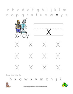 Little X Tracing Worksheet
