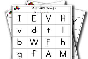 alphabet big and little letters bingo game