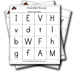 alphabet big and little letters bingo game