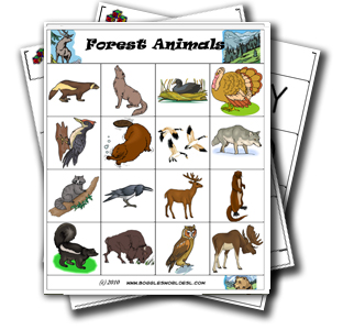 Animal bingo cards printable