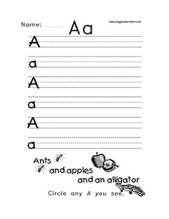 Big and Small Letter A Writing Worksheet